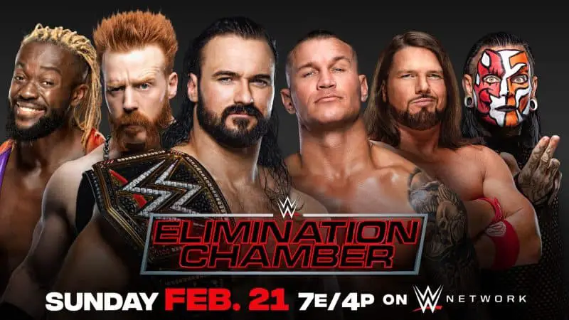 Elimination Chamber featuring Kofi Kingston, Sheamus, Drew McIntyre, Randy Orton, A.J. Styles and Jeff Hardy
