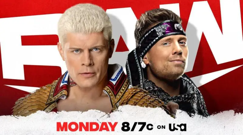 Cody Rhodes will wrestle The Miz on Monday Night RAW