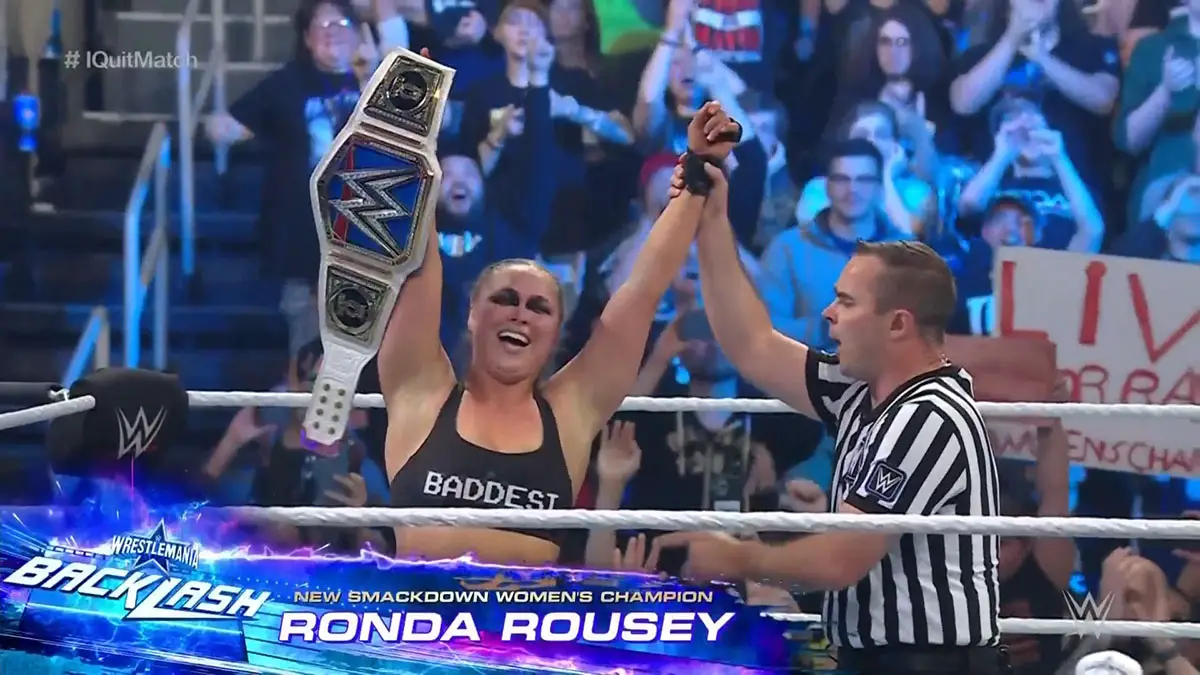 Ronda Rousey wins SmackDown Championship at WrestleMania Backlash