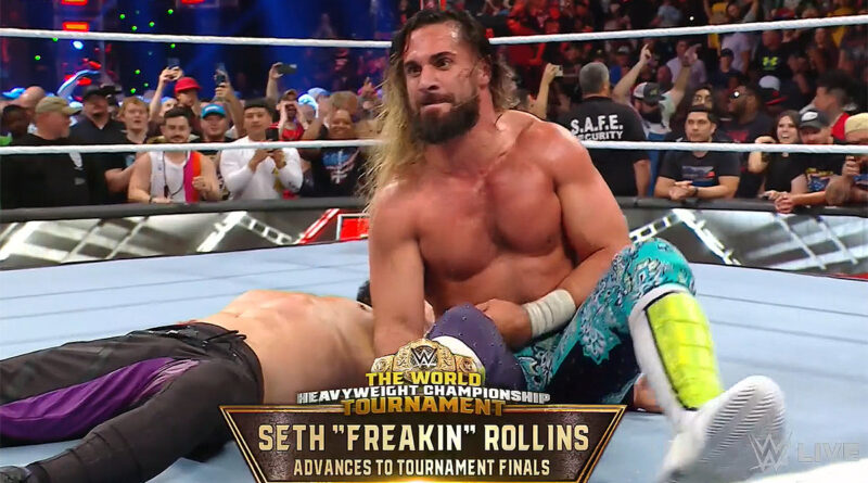Seth Rollins has advanced to the finals in WWE's World Heavyweight Championship tournament at WWE's Night of Champions on May 27, 2023.