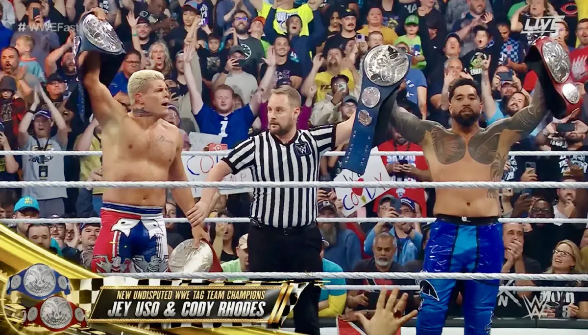 Jey Uso and Cody Rhodes win WWE Tag Team titles at Fastlane 2023