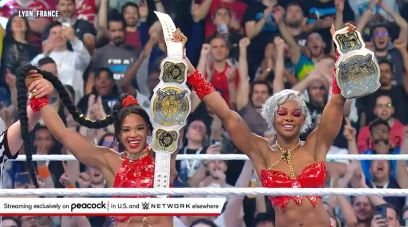 Bianca Belair and Jade Cargill are the new WWE Women's Tag Team Champions. Belair and Cargill defeated the Kabuki Warriors (Asuka and Kairi Sane) today at Backlash 2024 in Lyon France.