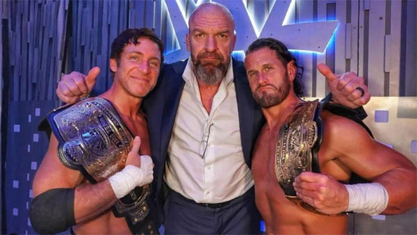 Chris Sabin and Alex Shelley with Triple H